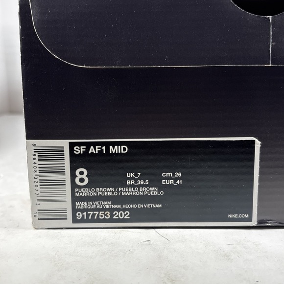 Size 8 Nike SF Air Force 1 Mid Pueblo Brown Dark Russet 917753-202 - Picture 3 of 10